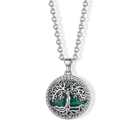 Malachite Tree of Life Adjustable Necklace (Size - 20-2 Ext) 27.00 Ct.