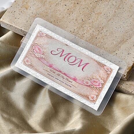 Sterling Silver (99.9% Purity) Happy Mothers Day Decorative Floral Design Collectible