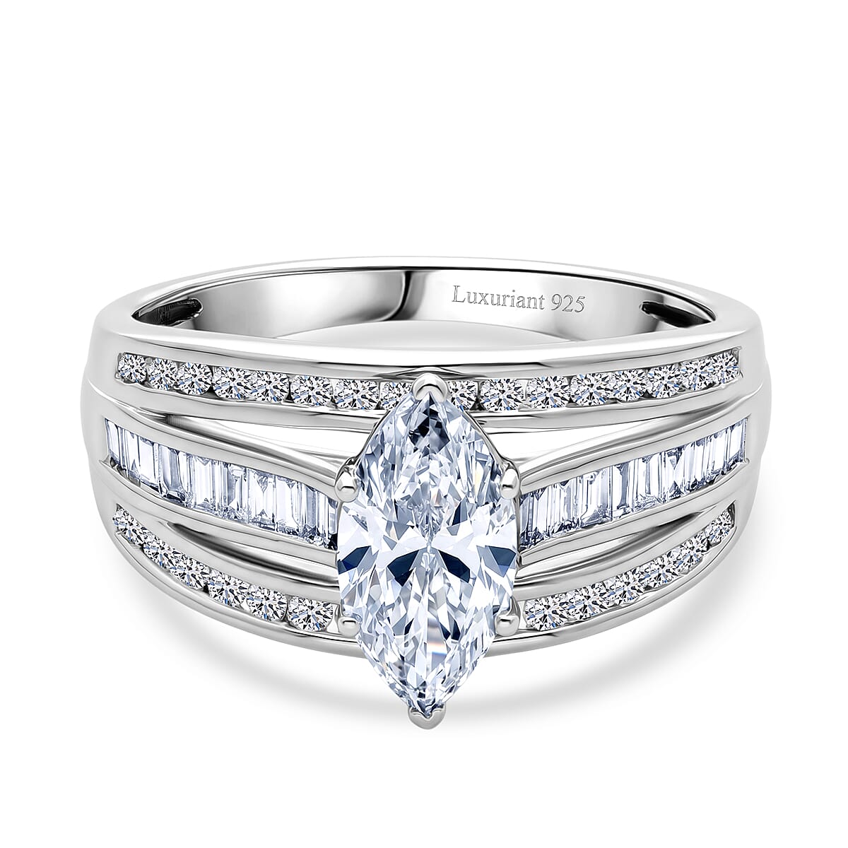 Luxuriant - SGL Certified Lab Grown Diamond (SI/G-H) Ring in Sterling Silver 2.24 Ct.
