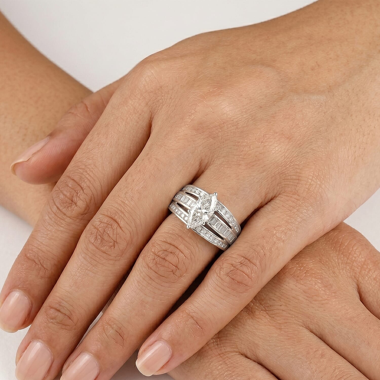 Luxuriant - SGL Certified Lab Grown Diamond (SI/G-H) Ring in Sterling Silver 2.24 Ct.