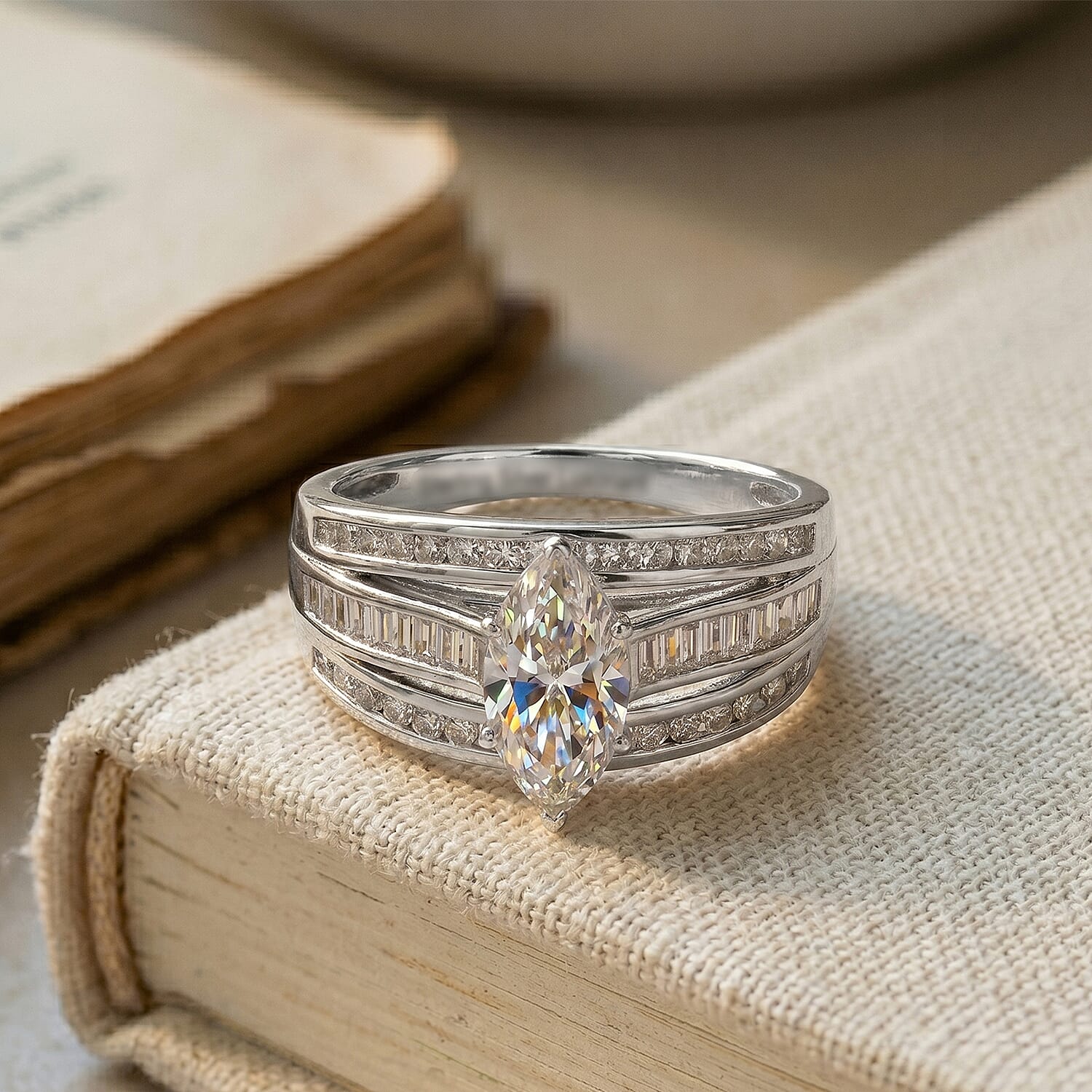 Luxuriant - SGL Certified Lab Grown Diamond (SI/G-H) Ring in Sterling Silver 2.24 Ct.