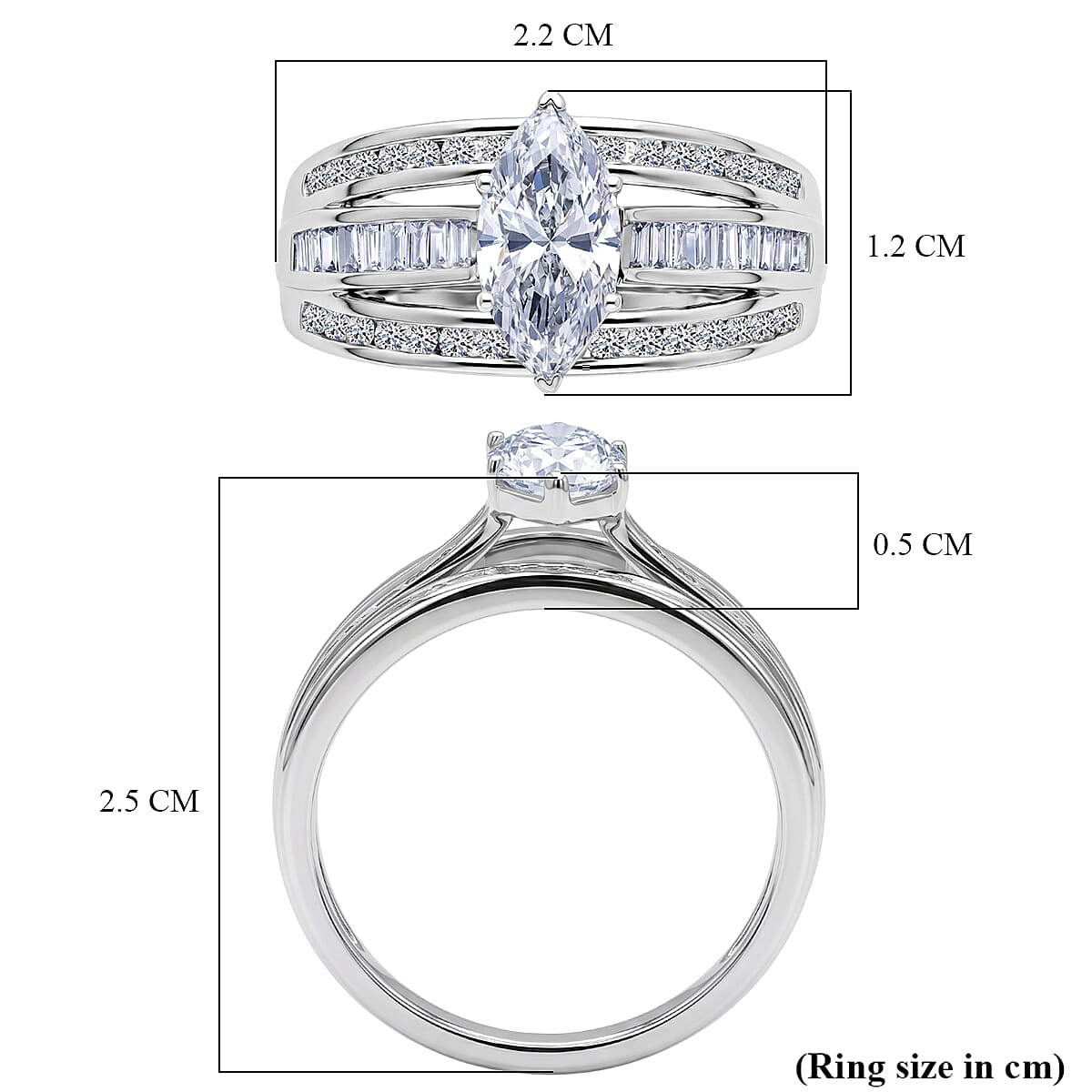 Luxuriant - SGL Certified Lab Grown Diamond (SI/G-H) Ring in Sterling Silver 2.24 Ct.