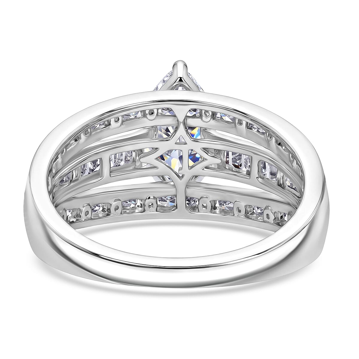 Luxuriant - SGL Certified Lab Grown Diamond (SI-G-H) Ring in Rhodium Overlay Sterling Silver 2.24 Ct.