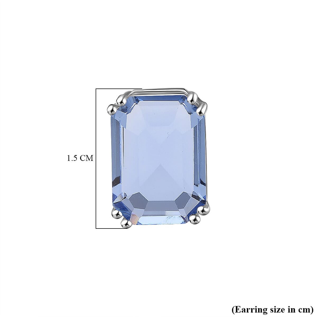 Blue Crystal Stud Earring with Push Back