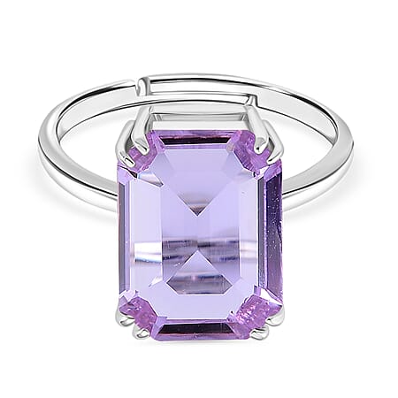 Austrian Purple Crystal 8 Prongs Solitaire Classic Ring Size Adjustable