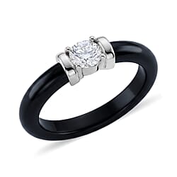 D'Joy Moissanite Black Jade Fancy Ring in Sterling Silver 15.960 Ct.