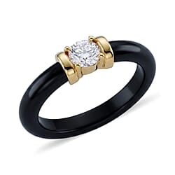 D'Joy Moissanite Black Jade Fancy Ring in Sterling Silver 15.960 Ct.