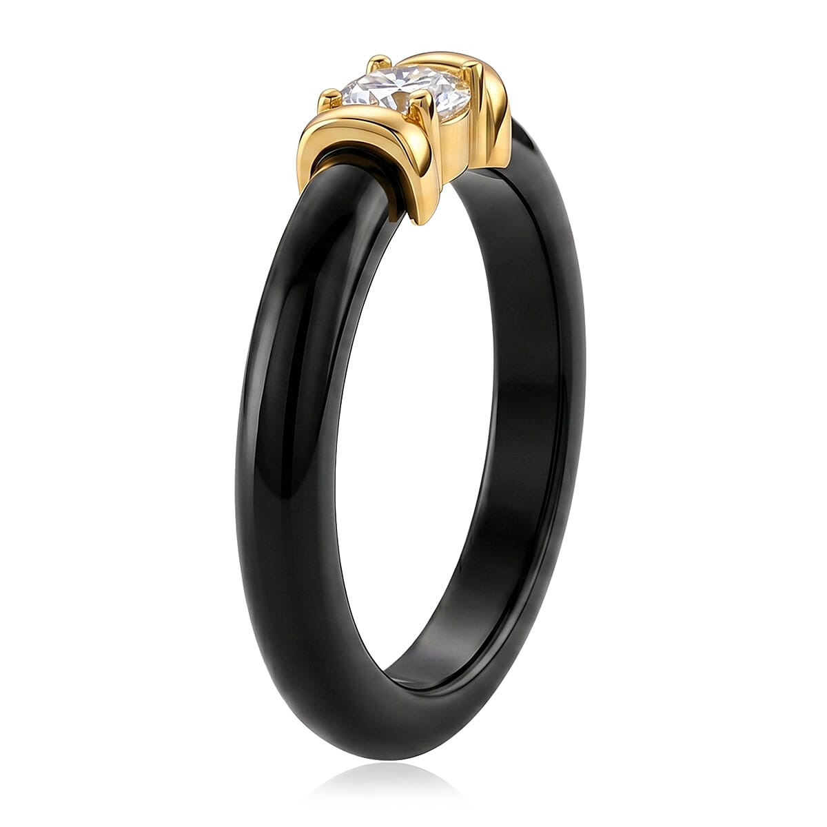 D'Joy Moissanite, Black Jade Fancy Ring Sterling Silver  15.960  Ct.