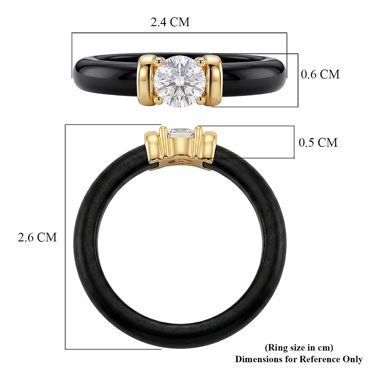 D'Joy Moissanite, Black Jade Fancy Ring Sterling Silver  15.960  Ct.