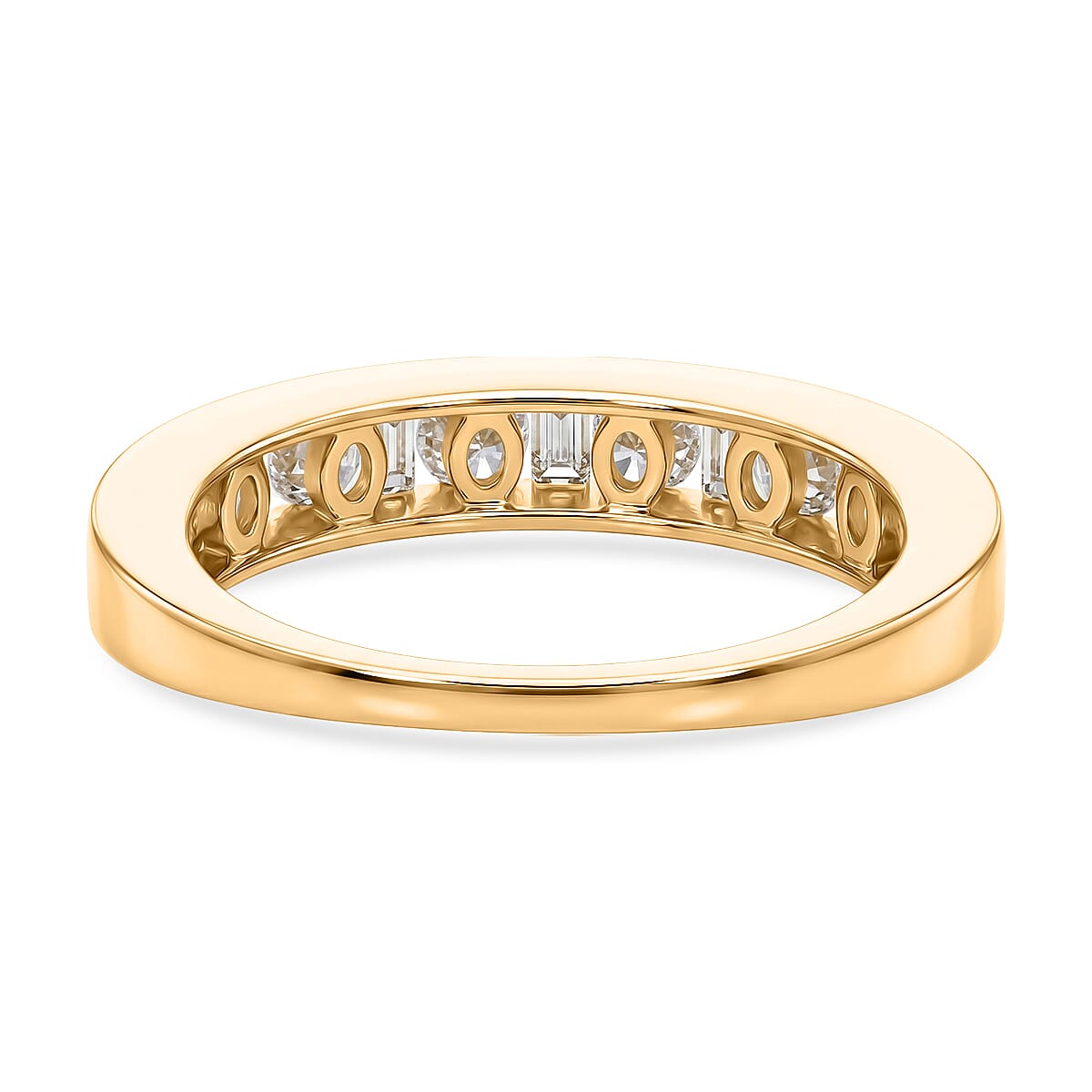 Luxuriant - SGL Certified Lab Grown Diamond (SI-G-H) Band Ring in 18K Vermeil Yellow Gold Plated Sterling Silver 1.00 Ct.