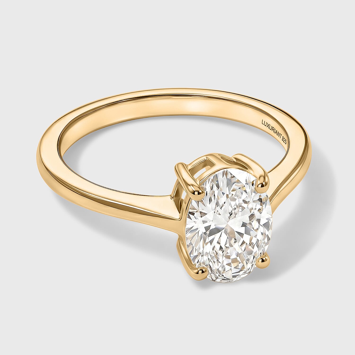 LUXURIANT 2 Ct. SGL Certified Lab Grown Diamond (SI/G-H) Solitaire Ring in Sterling Silver