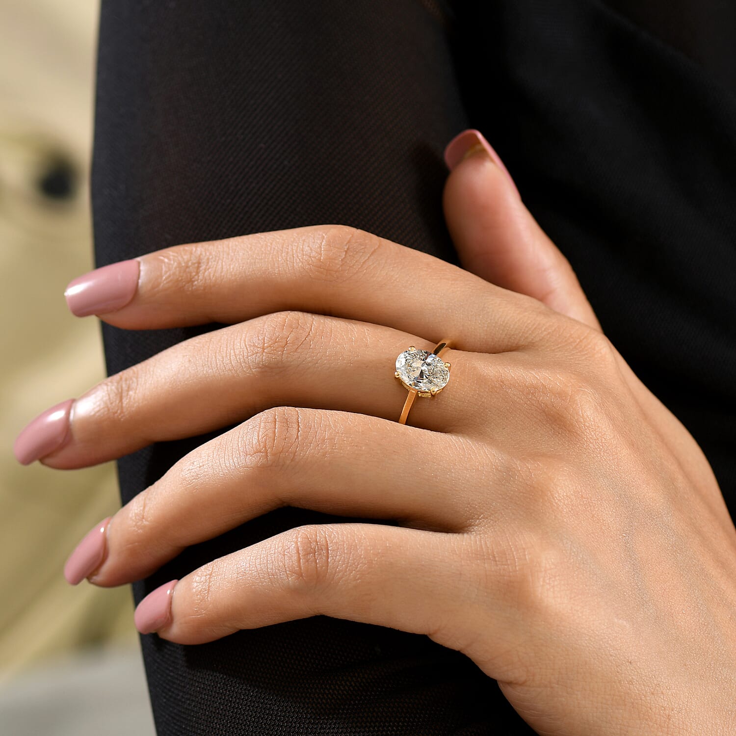 LUXURIANT 2 Ct. SGL Certified Lab Grown Diamond (SI/G-H) Solitaire Ring in Sterling Silver