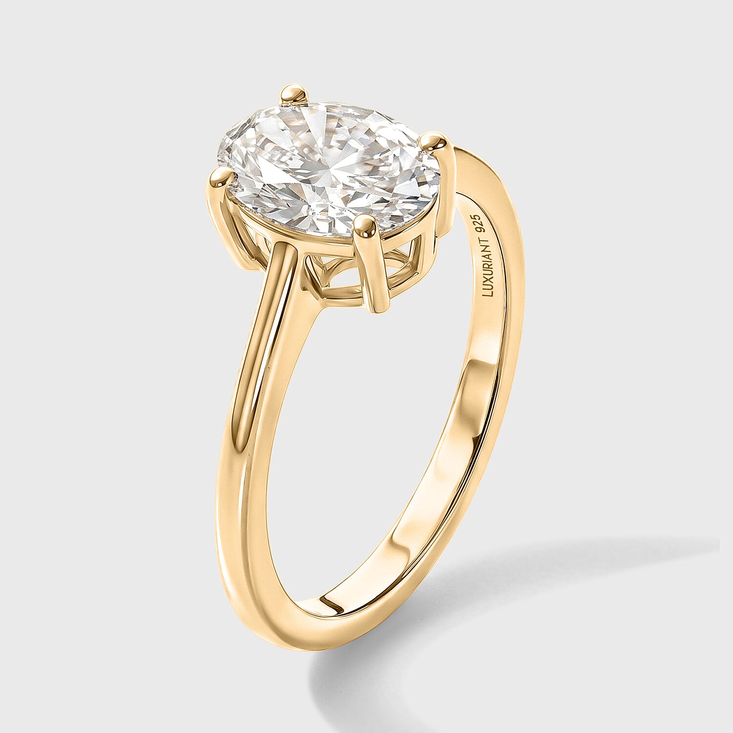 LUXURIANT 2 Ct. SGL Certified Lab Grown Diamond (SI/G-H) Solitaire Ring in Sterling Silver