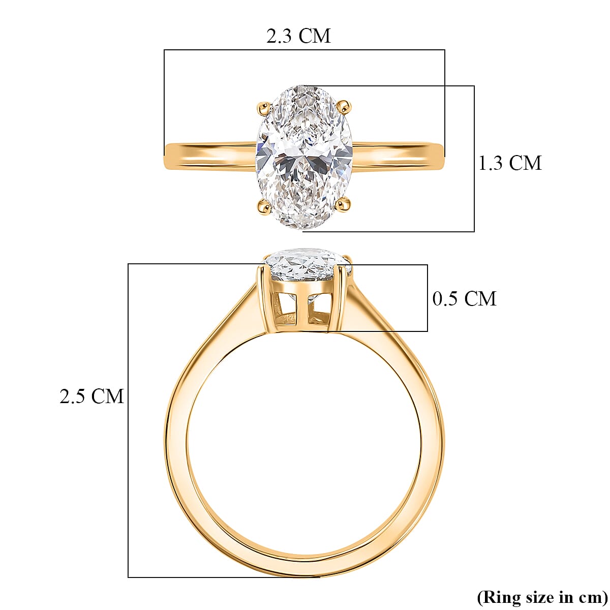 LUXURIANT 2 Ct. SGL Certified Lab Grown Diamond (SI/G-H) Solitaire Ring in Sterling Silver
