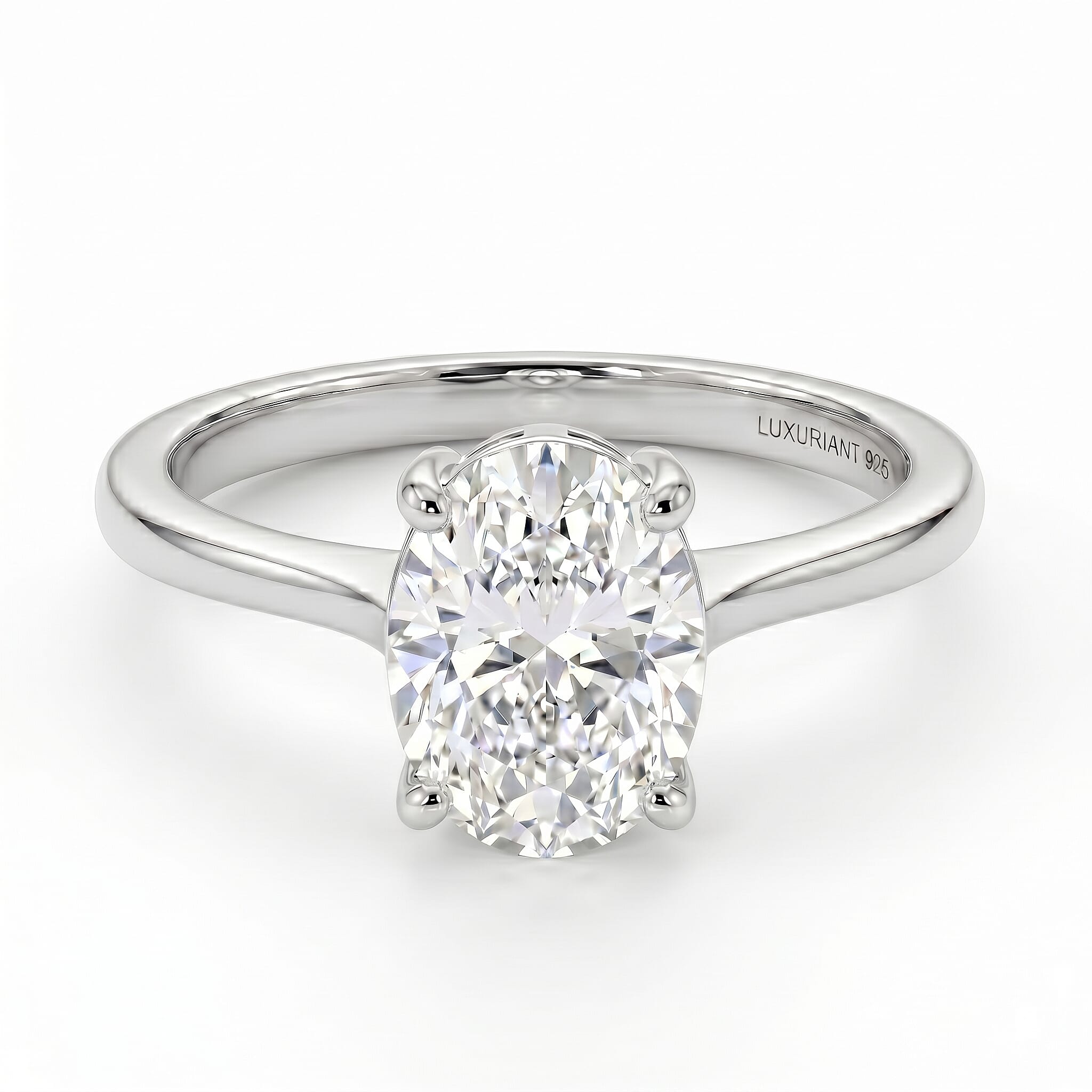 LUXURIANT 2 Ct. SGL Certified Lab Grown Diamond (SI/G-H) Solitaire Ring in Sterling Silver