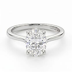 LUXURIANT 2 Ct. SGL Certified Lab Grown Diamond (SI/G-H) Solitaire Ring in Sterling Silver