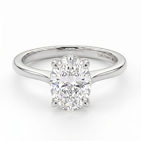 Luxuriant - SGL Certified Lab Grown Diamond (SI-G-H) Solitaire Ring in Rhodium Overlay Sterling Silver 2.00 Ct.
