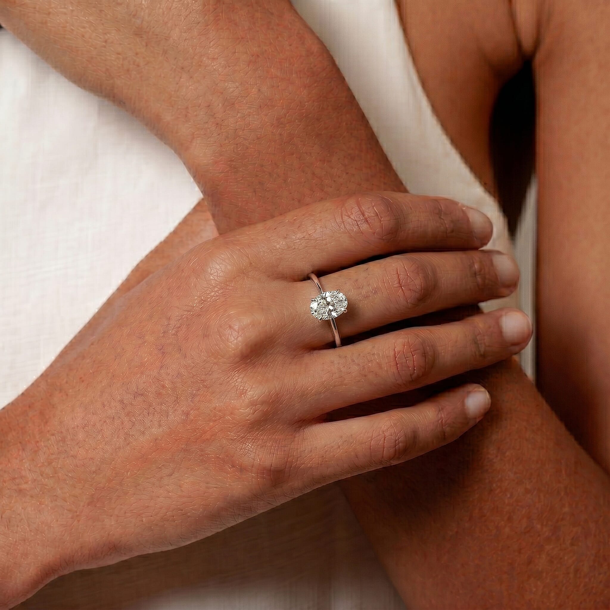 LUXURIANT 2 Ct. SGL Certified Lab Grown Diamond (SI/G-H) Solitaire Ring in Sterling Silver
