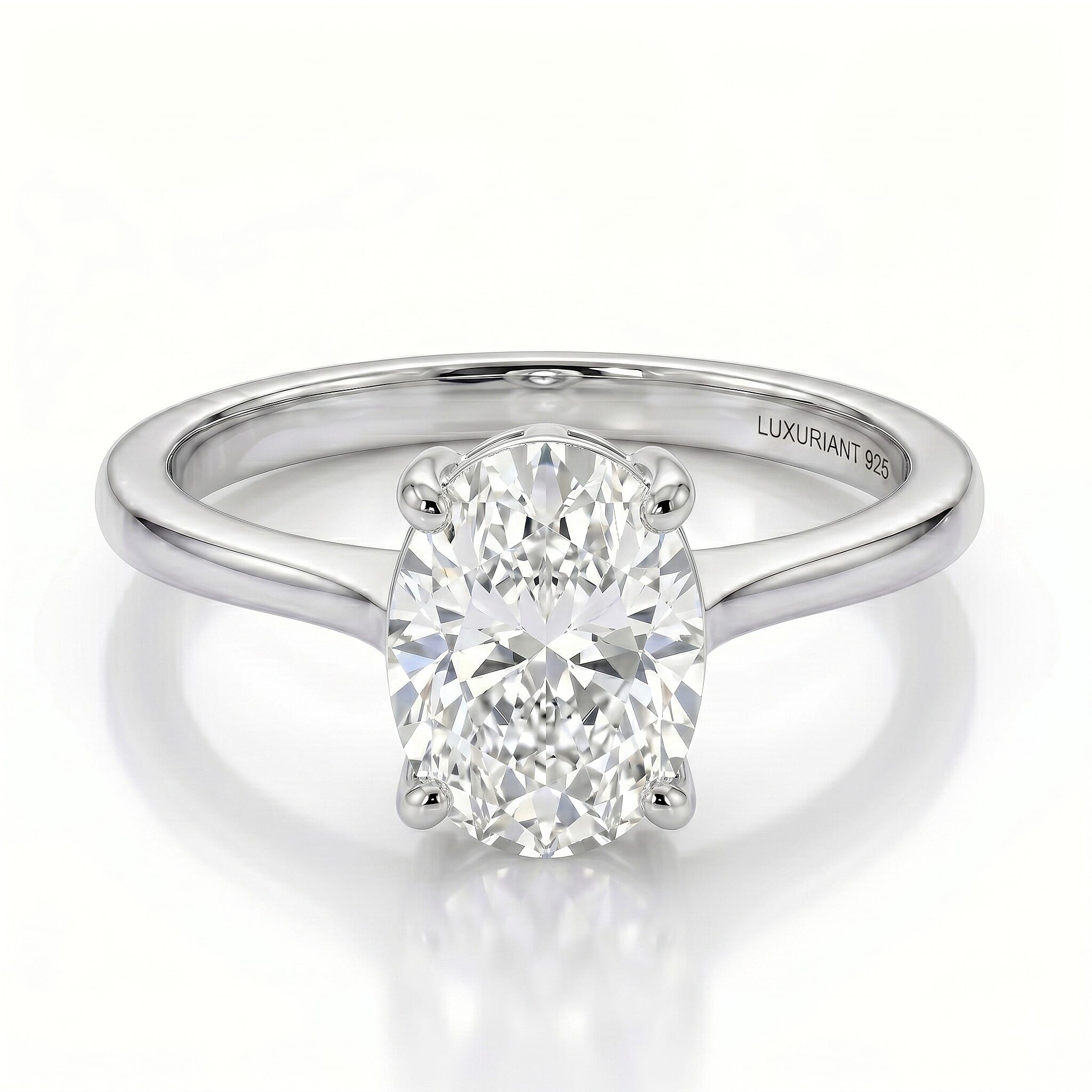 LUXURIANT 2 Ct. SGL Certified Lab Grown Diamond (SI/G-H) Solitaire Ring in Sterling Silver