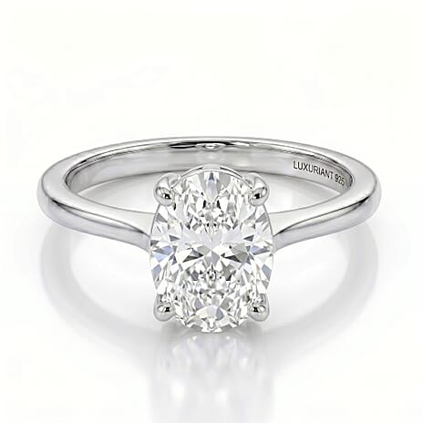 Luxuriant - SGL Certified Lab Grown Diamond (SI-G-H) Solitaire Ring in Rhodium Overlay Sterling Silver 2.00 Ct.