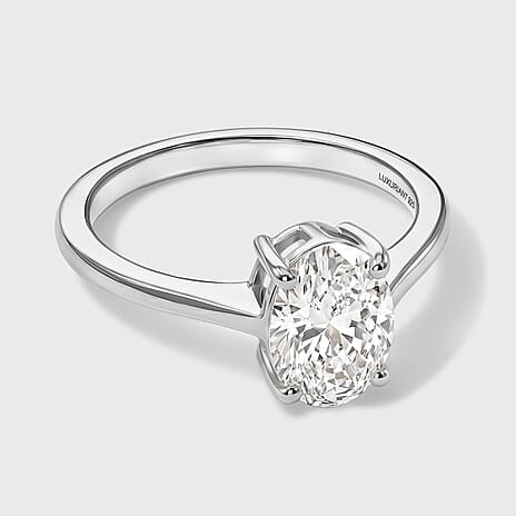 Luxuriant - SGL Certified Lab Grown Diamond (SI-G-H) Solitaire Ring in Rhodium Overlay Sterling Silver 2.00 Ct.