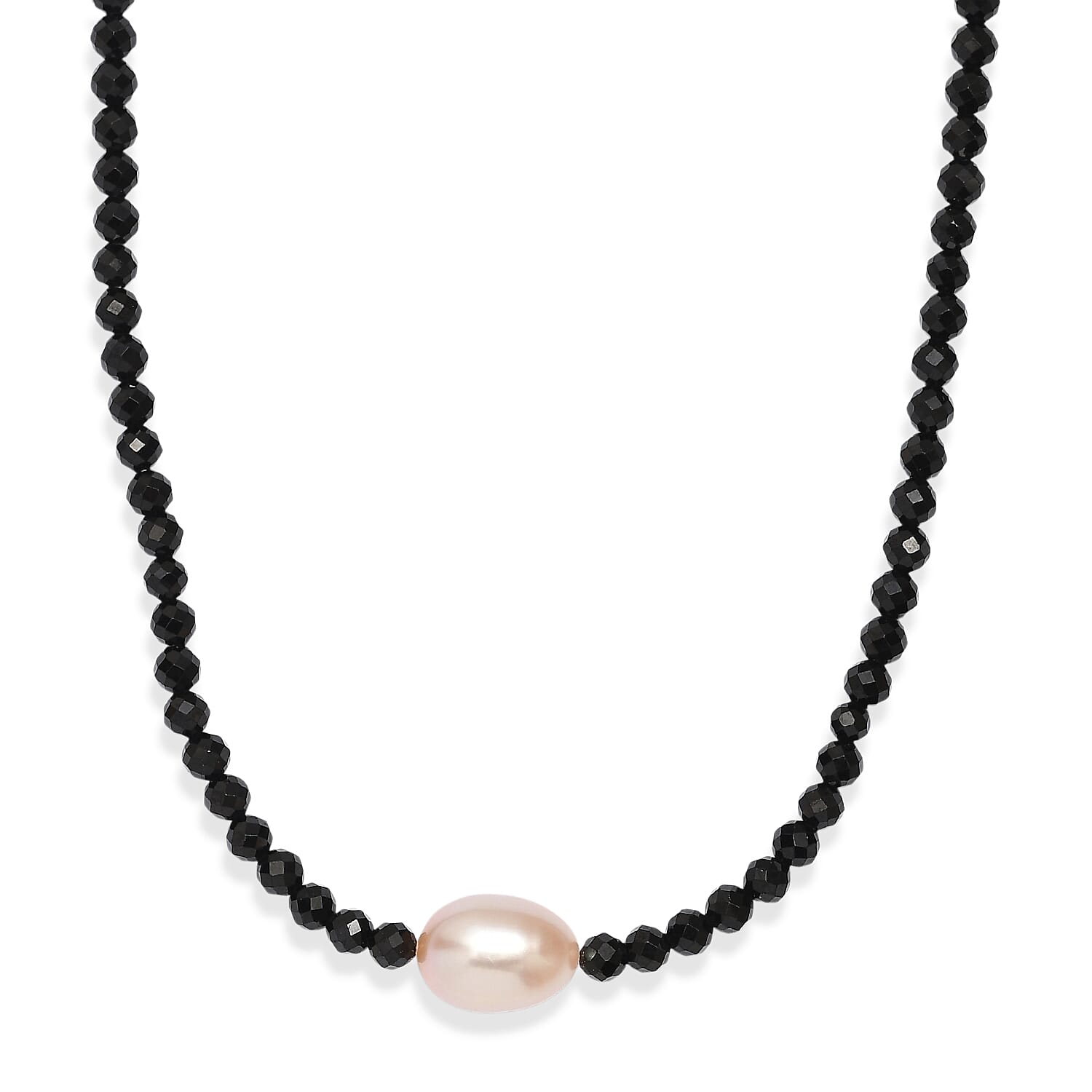 EverTrue - Black Spinel & Fresh Water Pearl Beads Necklace (Size - 20-2 Ext) 45.00 Ct.