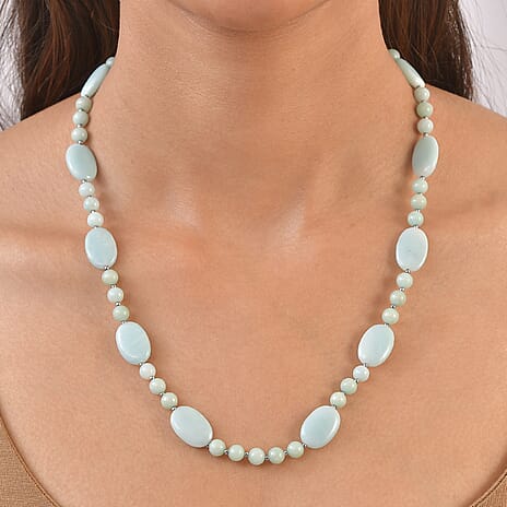 One Time Deal-Amazonite Beads Necklace (Size - 20-2 Ext) 145.00 Ct.