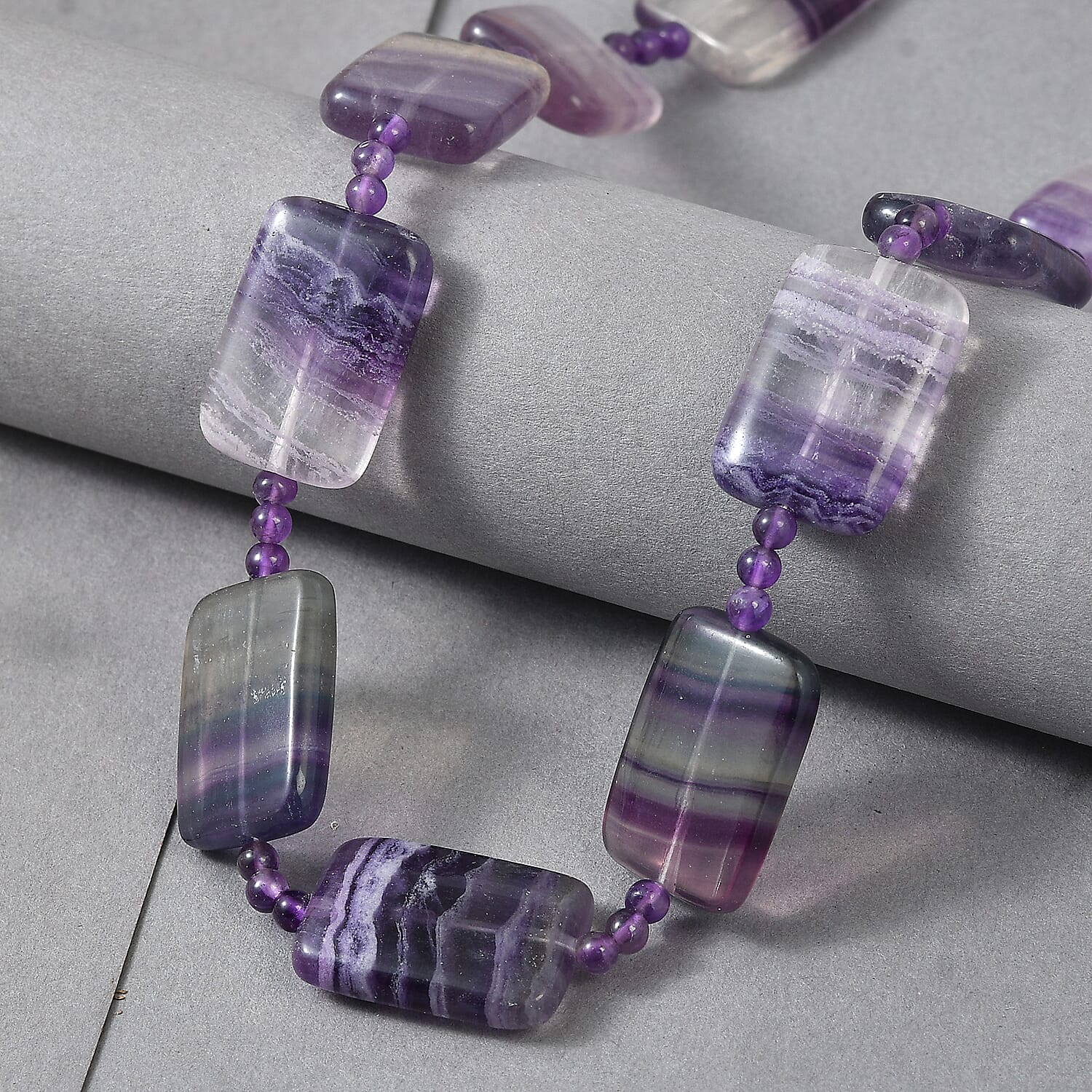 EverTrue - African Amethyst & Fluorite Beads Necklace (Size - 20-1 Ext) 400.00 Ct.