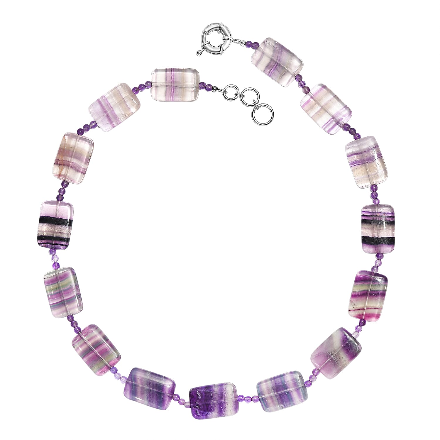 EverTrue - African Amethyst & Fluorite Beads Necklace (Size - 20-1 Ext) 400.00 Ct.