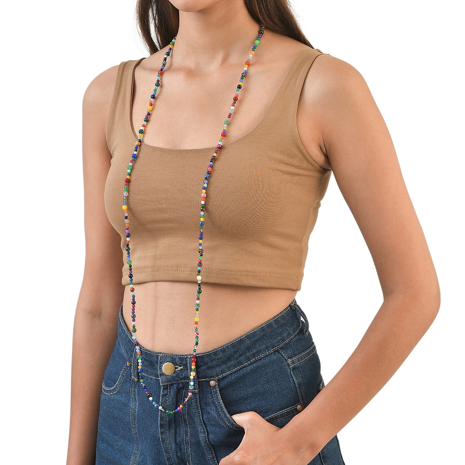 Multi Gemstones Necklace (Size - 50) 230.00 Ct.