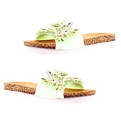 Dr. Keller Glitzy 3D Floral Embellished Flat Sandals 