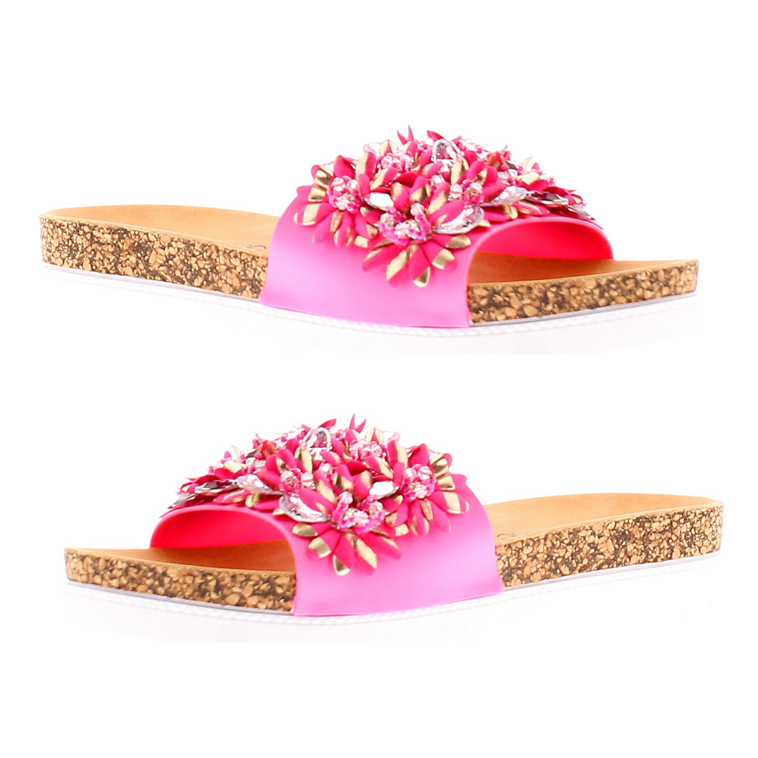 Dr. Keller Glitzy 3D Floral Embellished Flat Sandals 