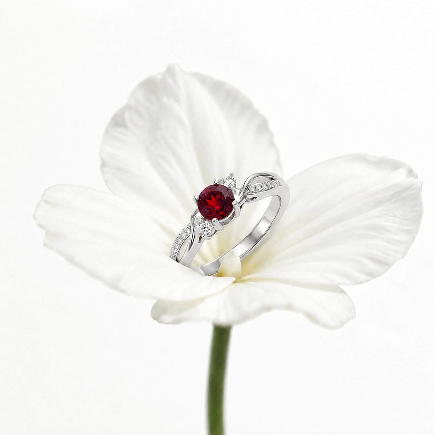 Always You Solitaire Birthstone Ring with 925 Sterling Silver