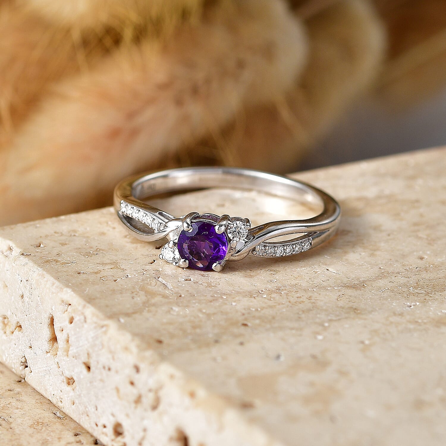 Royal Bali Collection - D'Joy Moissanite Ring in Sterling Silver