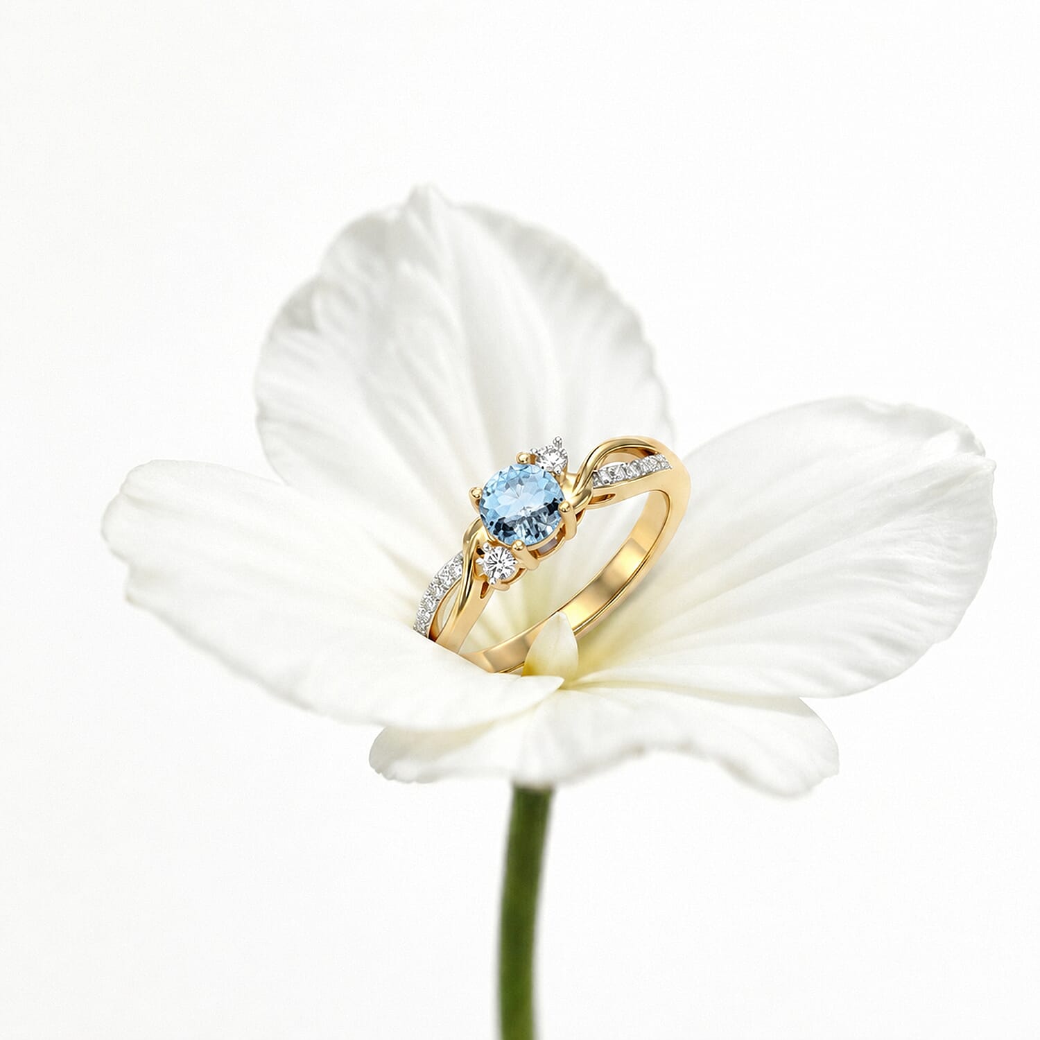 Always You Solitaire Birthstone Ring with 925 Sterling Silver
