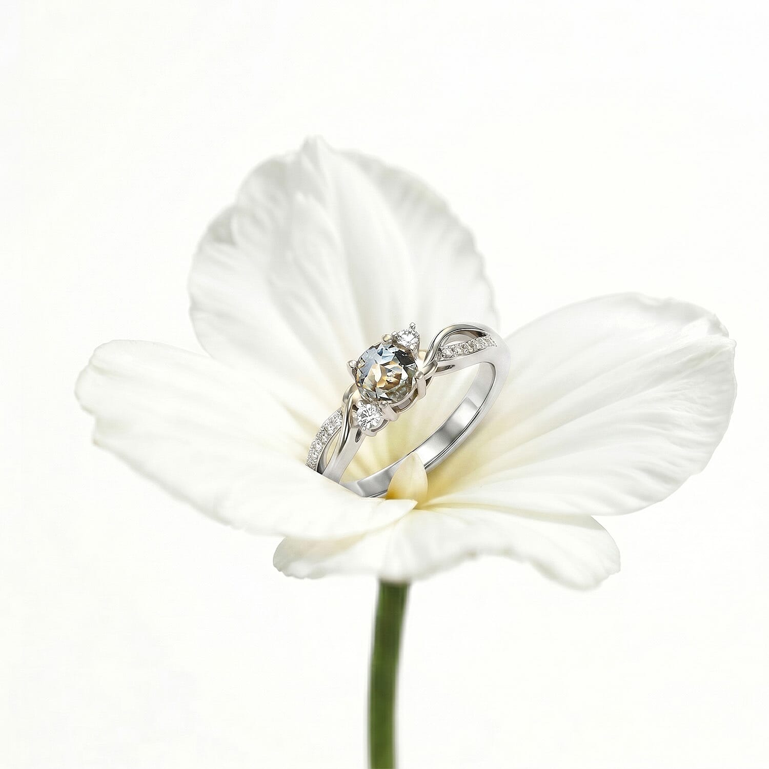 Always You Solitaire Birthstone Ring with 925 Sterling Silver