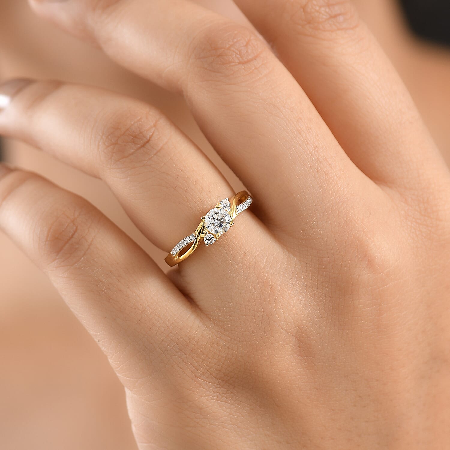 Royal Bali Collection - D'Joy Moissanite Ring in Sterling Silver