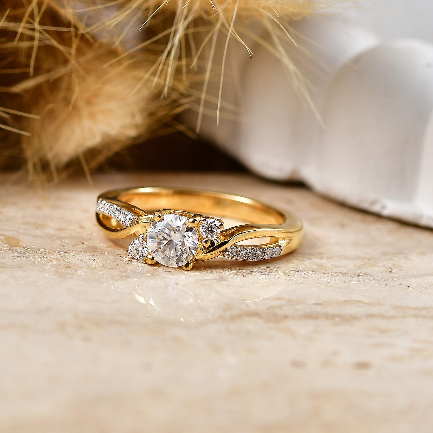 Royal Bali Collection - D'Joy Moissanite Ring in Sterling Silver