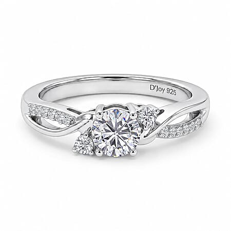 Always You Moissanite Birthstone Solitaire Promise Ring with Moissanite Accents in 925 Sterling Silver Rhodium Plated Always You Moissanite Birthstone Solitaire Promise Ring with Moissanite Accents in 925 Sterling Silver Rhodium Plated
