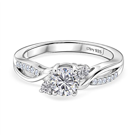 Royal Bali Collection - D'Joy Moissanite Ring in Rhodium Overlay Sterling Silver