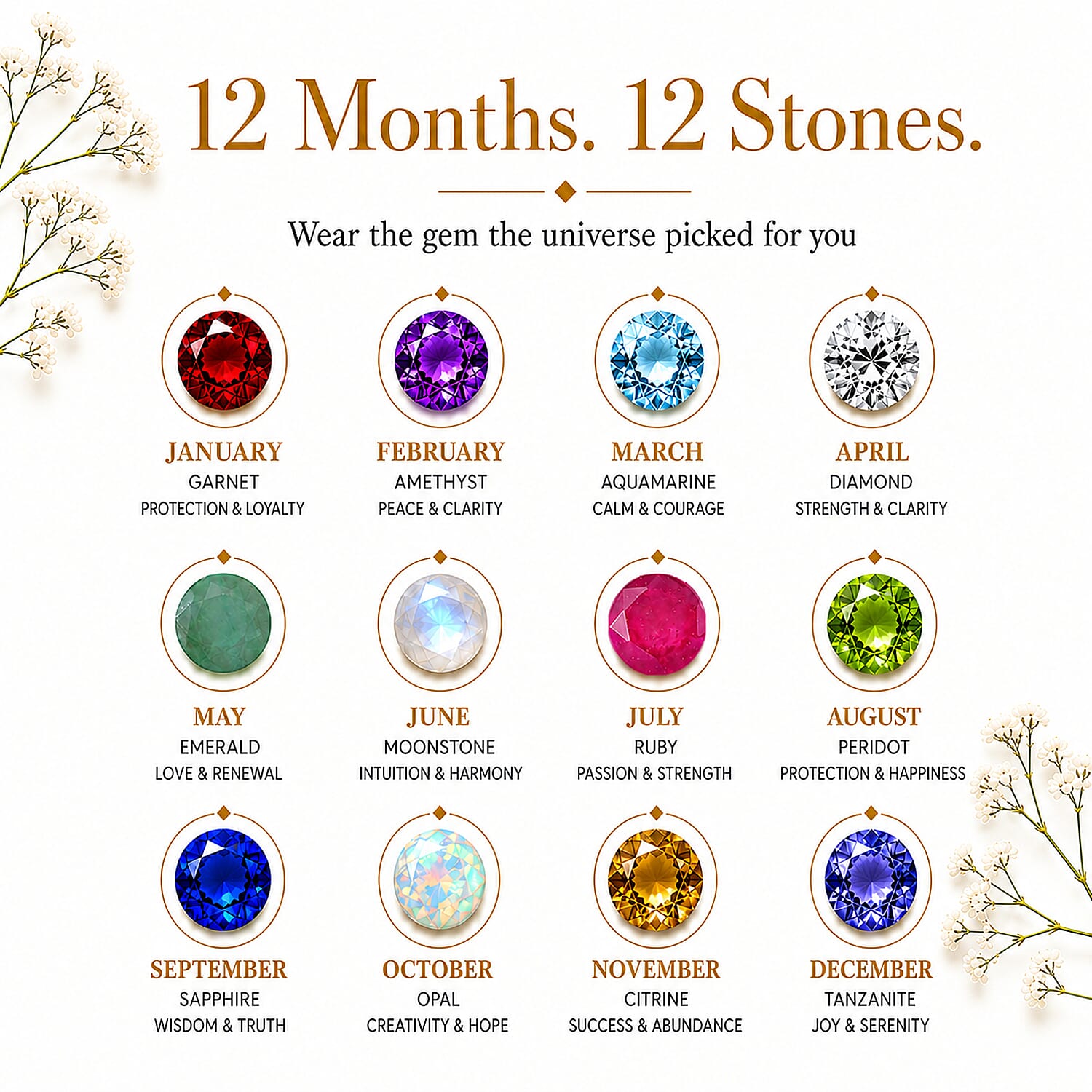 Always You Solitaire Birthstone Ring with 925 Sterling Silver