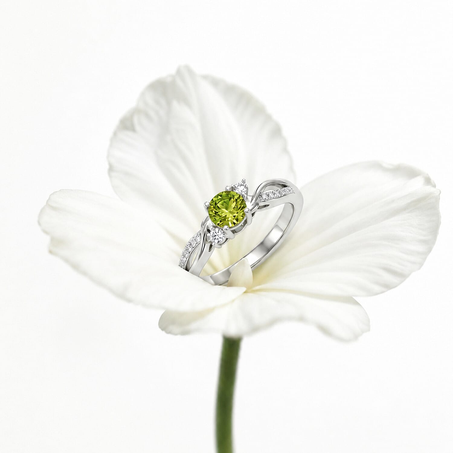 Always You Solitaire Birthstone Ring with 925 Sterling Silver
