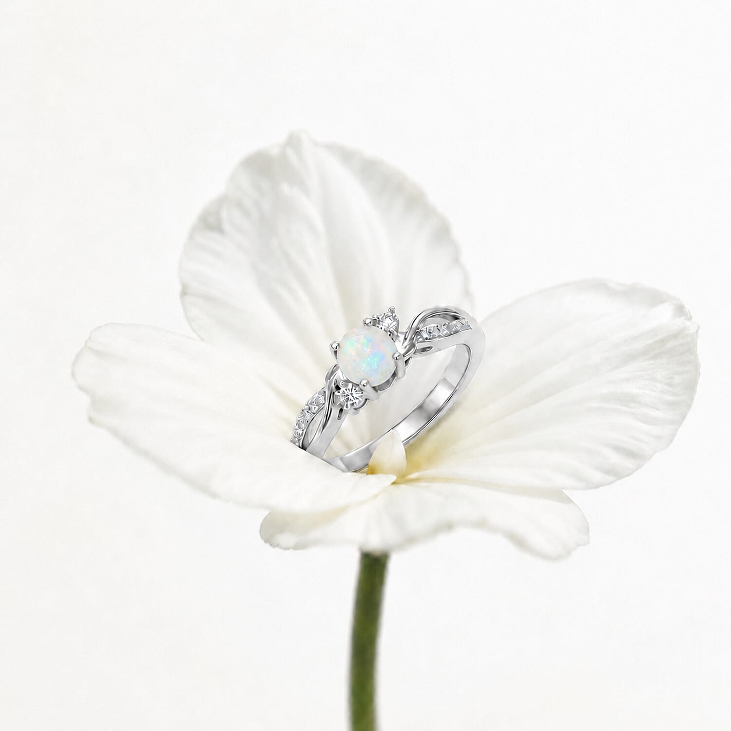 Always You Solitaire Birthstone Ring with 925 Sterling Silver