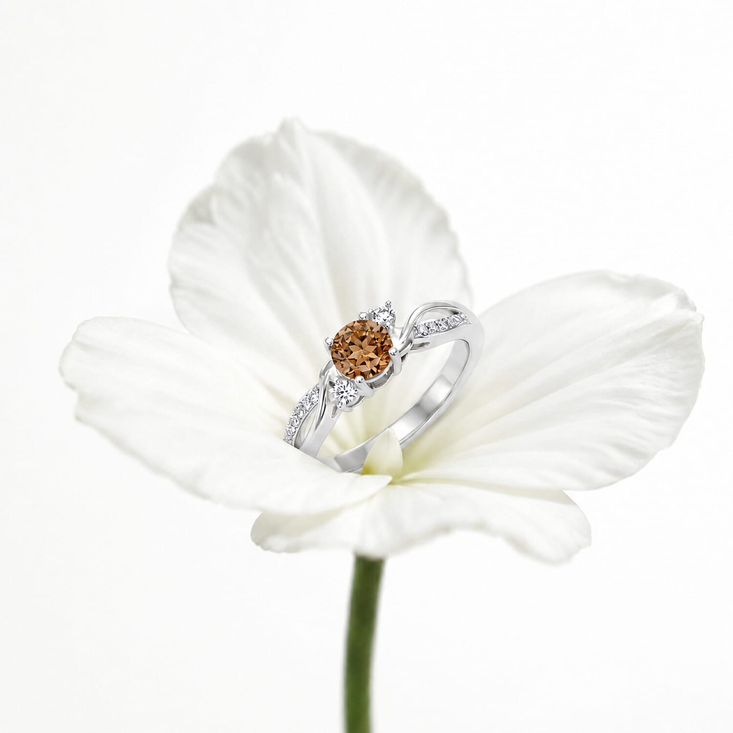 Always You Solitaire Birthstone Ring with 925 Sterling Silver