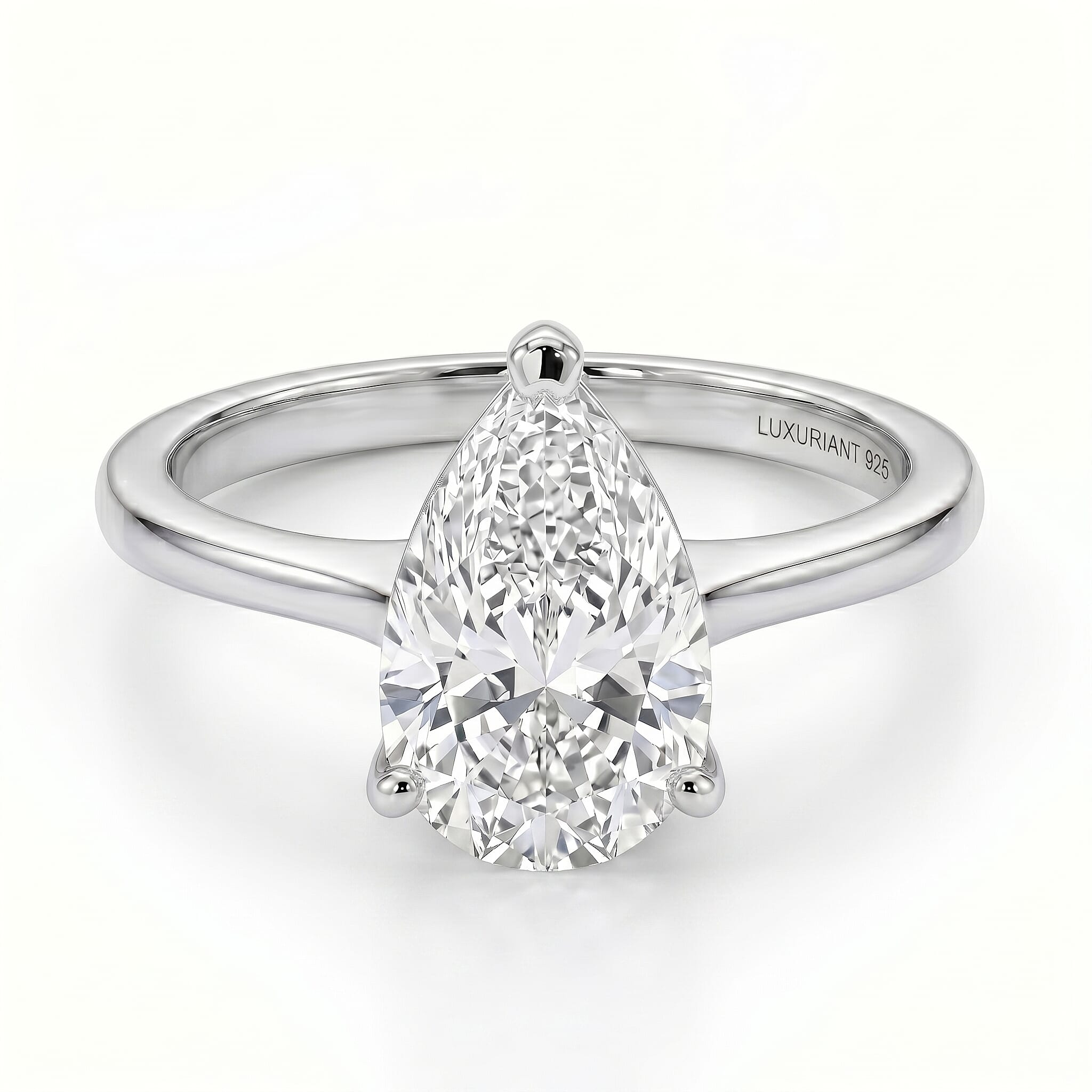 LUXURIANT 2 Ct. SGL Certified Lab Grown Diamond (SI/G-H) Solitaire Ring in Sterling Silver