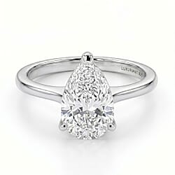 LUXURIANT 2 Ct. SGL Certified Lab Grown Diamond (SI/G-H) Solitaire Ring in Sterling Silver