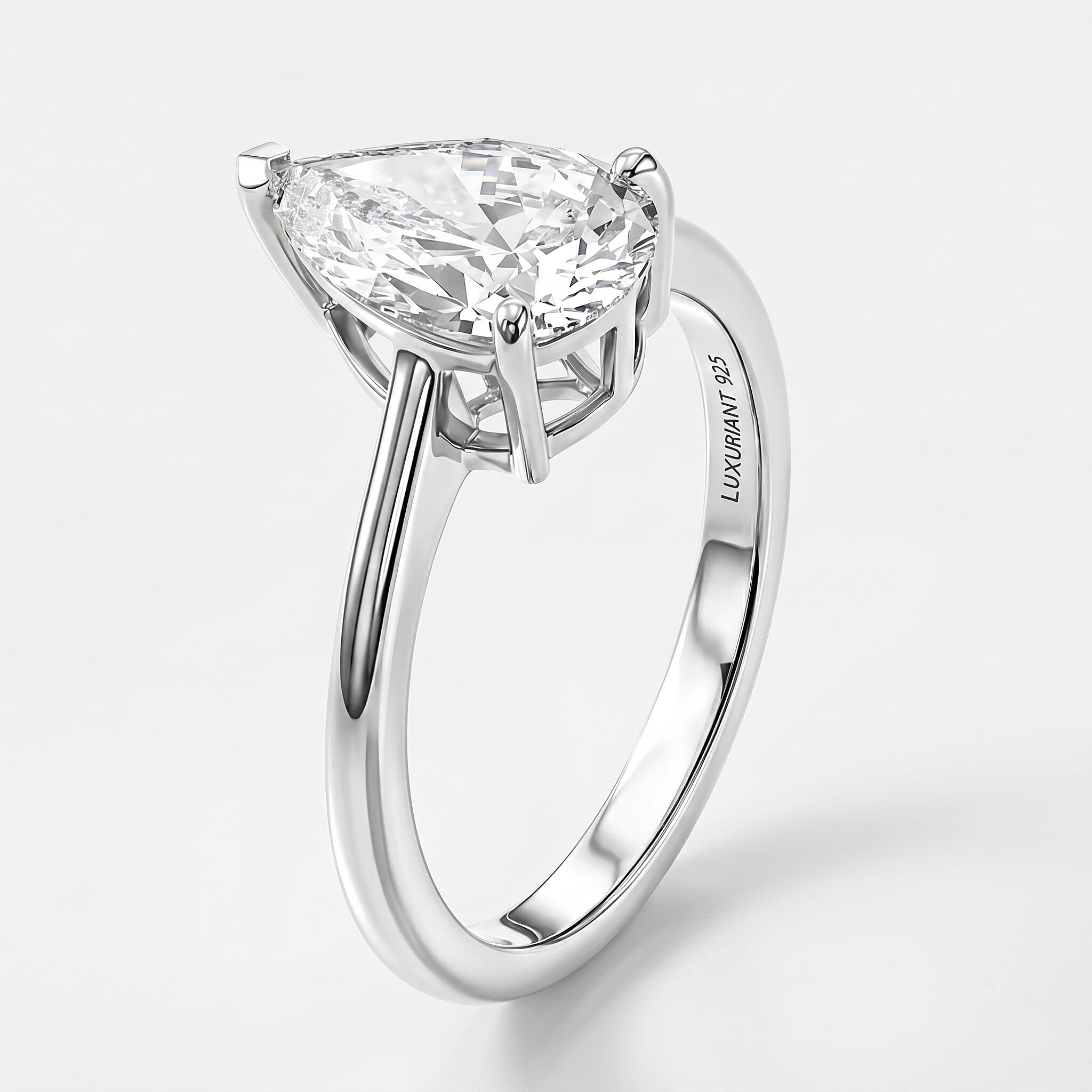 LUXURIANT 2 Ct. SGL Certified Lab Grown Diamond (SI/G-H) Solitaire Ring in Sterling Silver