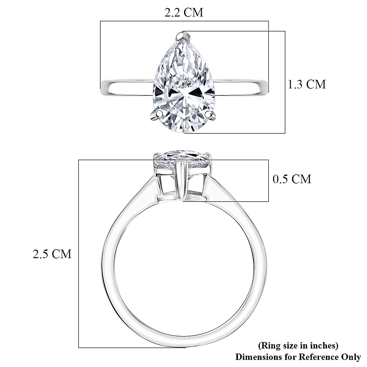 LUXURIANT 2 Ct. SGL Certified Lab Grown Diamond (SI/G-H) Solitaire Ring in Sterling Silver