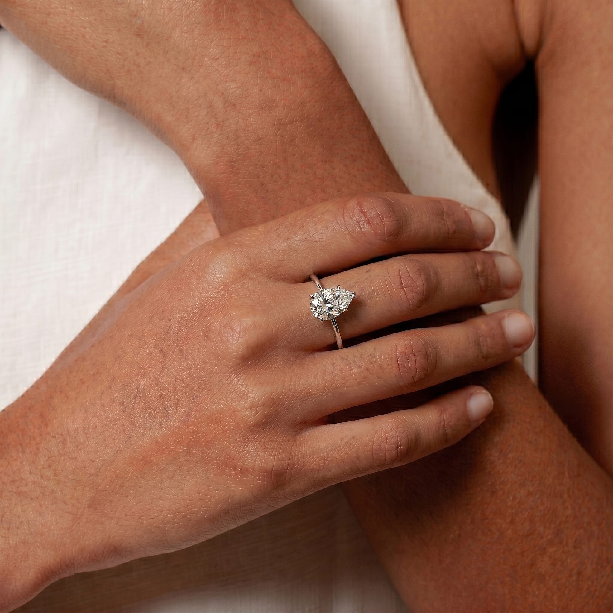 LUXURIANT 2 Ct. SGL Certified Lab Grown Diamond (SI/G-H) Solitaire Ring in Sterling Silver