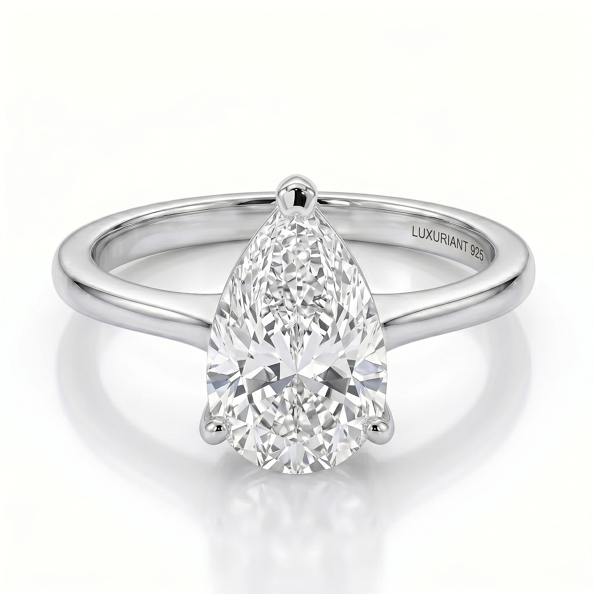 LUXURIANT 2 Ct. SGL Certified Lab Grown Diamond (SI/G-H) Solitaire Ring in Sterling Silver